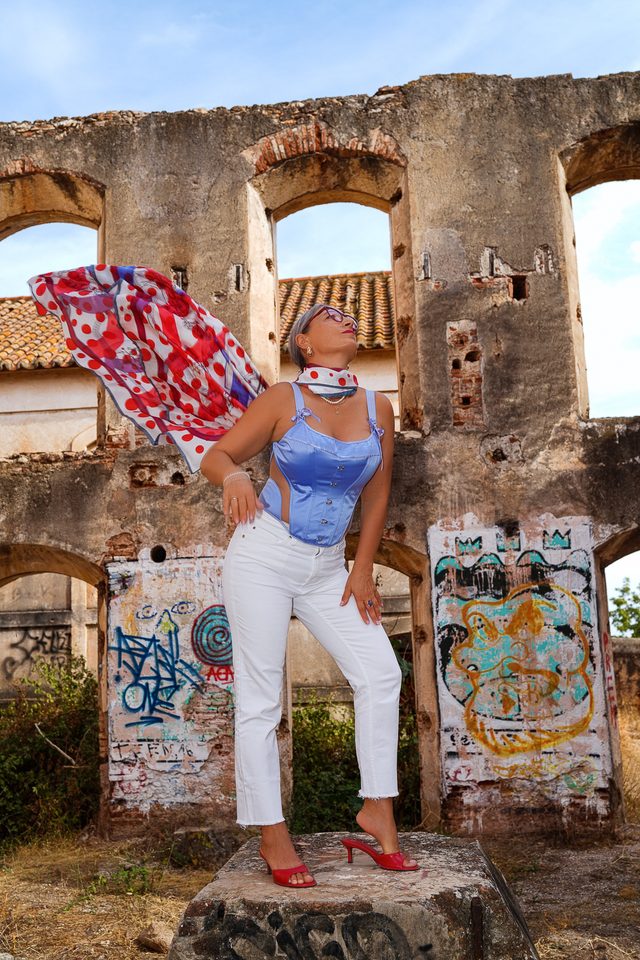 Beata at the old sugar factory in Maro